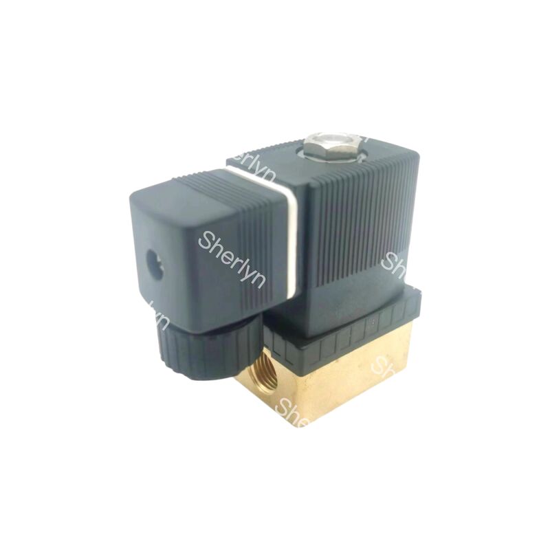 Válvula solenoide industrial Burkert 00125301, puerto G1/4 pulgada, orificio de flujo de 3.0, carcasa de latón sellada con FKM, potencia de 24V CC 8W, aplicación de baja presión de 0~6 bar