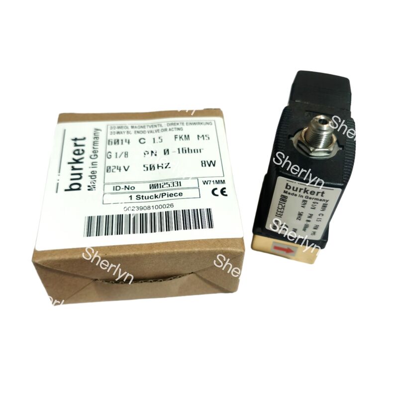 Válvula solenoide de acción directa NC 2/2 00125304, Puerto G1/4 pulgada, Orificio de flujo 3.0, Válvula de latón sellada con FKM, Potencia industrial 220V AC, Presión de trabajo 10 bar