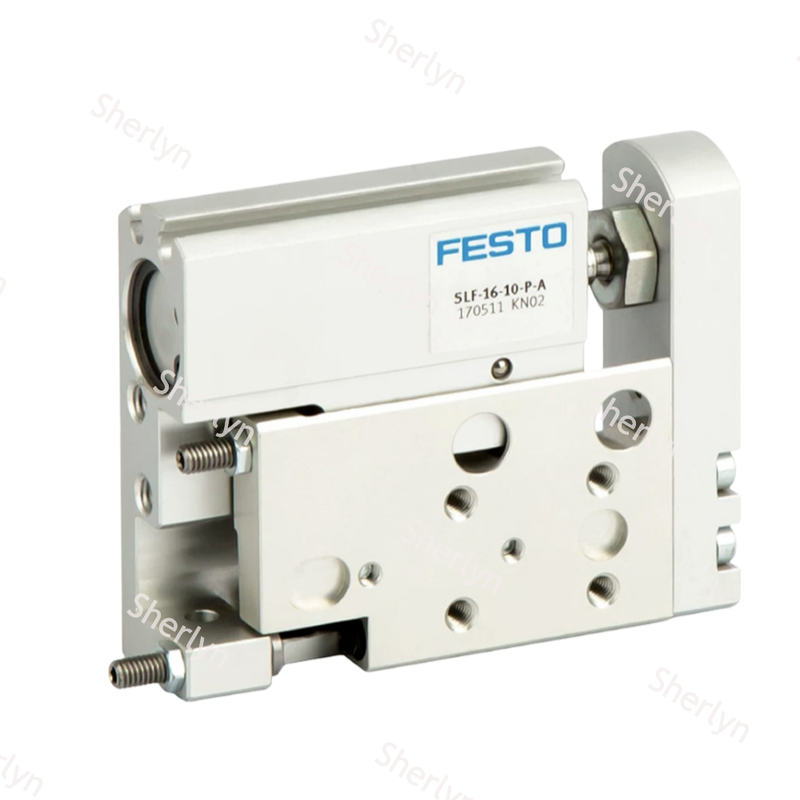 Festo de doble acción 170503 SLF-6-10-P-A cilindro de aire de deslizamiento lineal, 6 × 10 mm cuerpo de aluminio resistente a la corrosión y cojín de extremo elástico para equipos de automatización