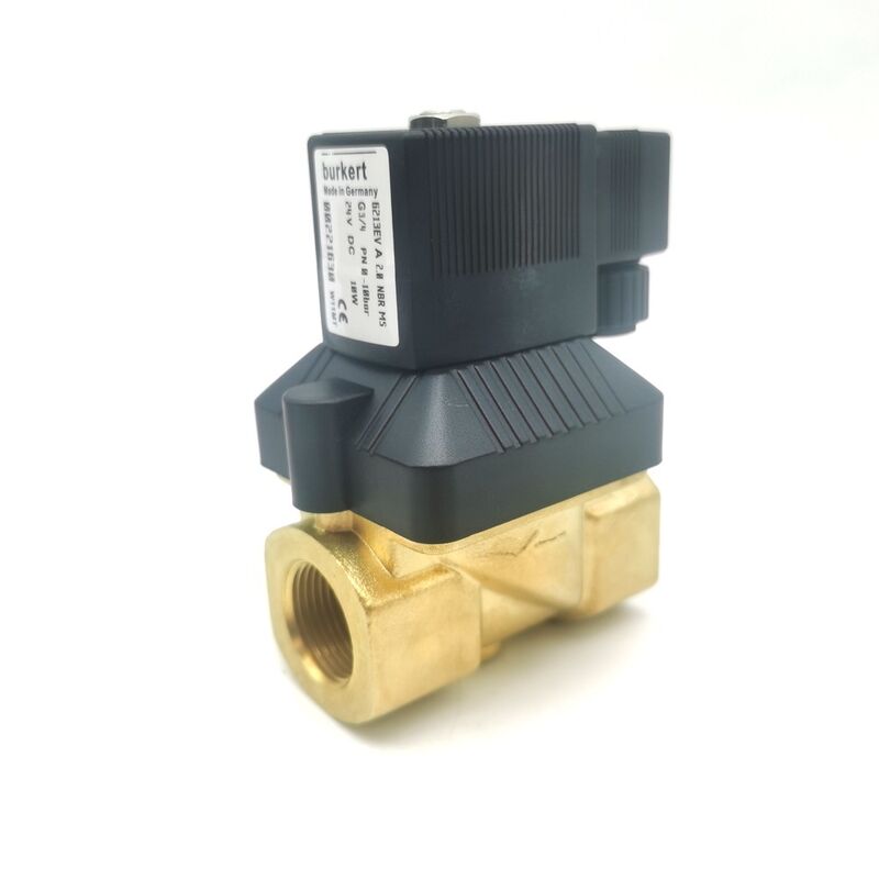 DC24V 8W Válvula de diafragma genuina Burkert 00221630 6213 NC, rosca interna G3/4 Junta NBR con orificio de flujo 20, carcasa de latón para sistema de tuberías de -10 ℃ ~ 80 ℃ 0-10 bar