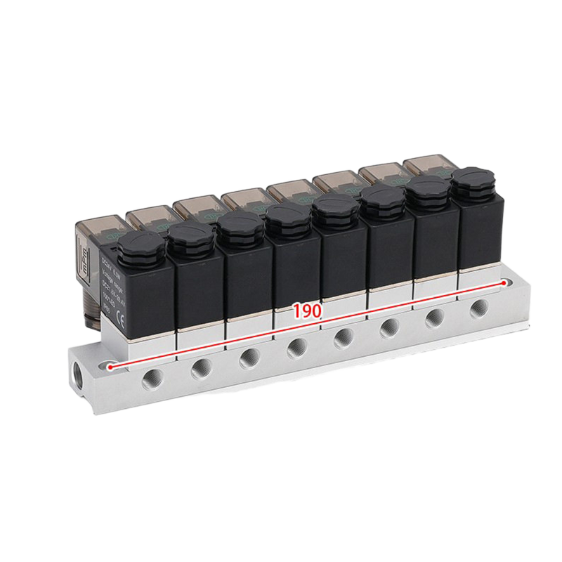 1-Inlet-8-Outlet 2V025-06-8F Válvula solenoide Manifold y 2V025-06-10F 1-Inlet-10-Outlet FKM Anillo de sellado de entrada de aire de múltiples posiciones