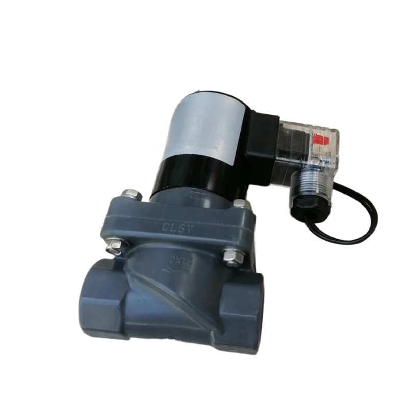 Válvula solenoide neumática de cuerpo CPVC, tamaño de orificio FF1C32B32, 1-1/4 pulgadas, 2 vías, Compatible con álcali NC