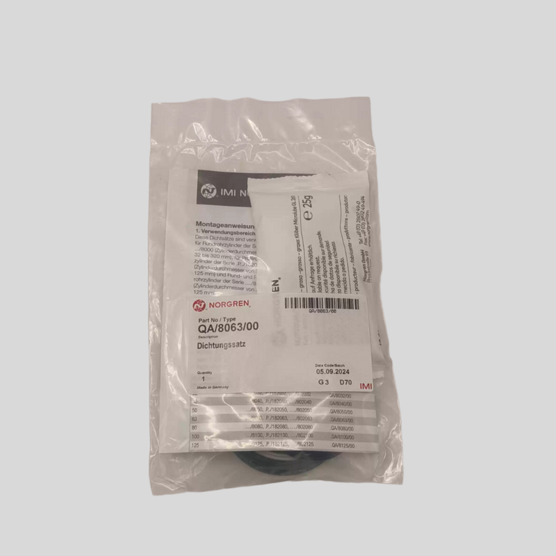 Norgren Kit de sello de repuesto para cilindros neumáticos industriales QA/8040/00 Partes de sellado resistentes al desgaste adecuadas para cilindros de 40 mm Reducir el tiempo de inactividad del equipo de montaje automático