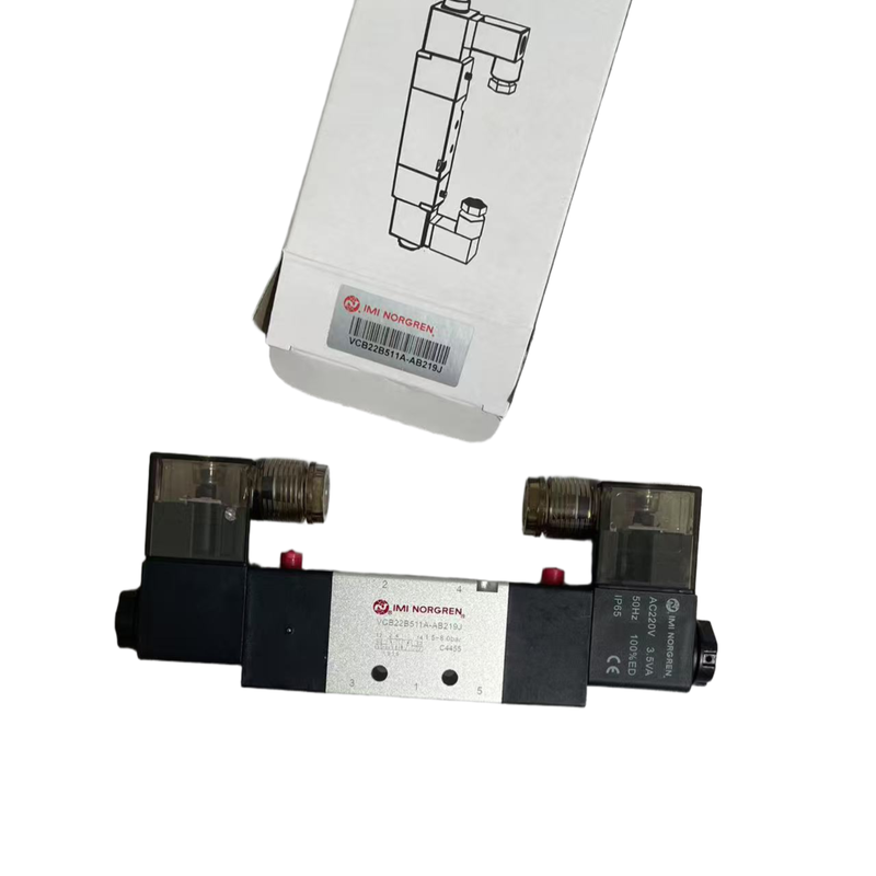 G1/4 AC220V Double Directional Valve VCB22B511A-AB219J NORGREN 5/2 Pneumatic Solenoid Valve for Textile Machinery Dual Coil