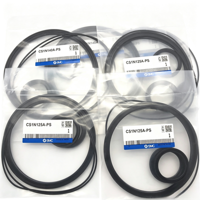 Paquete de servicio de cilindro neumático SMC CS1/CS2-160A-PS, piezas de sellado duraderas, reemplace los sellos desgastados para mantener el cilindro de carga pesada funcionando de manera constante en producción