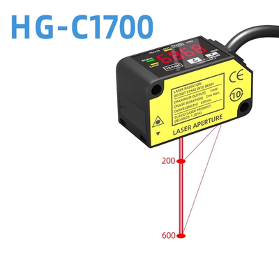 Sensor de desplazamiento láser HG-C1700 Distancia de referencia 700 mm Rango de medición largo Sensor de imagen CMOS IP67 12-24V CC NPN PNP Señal analógica 0-5V 4-20Ma