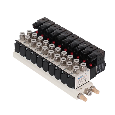 Grupo de colector de válvula solenoide Airtac 4V310-10 7 8 9 10 estaciones entrada de aire central base de aleación de aluminio diseño de escape unificado para control de aire multicanal