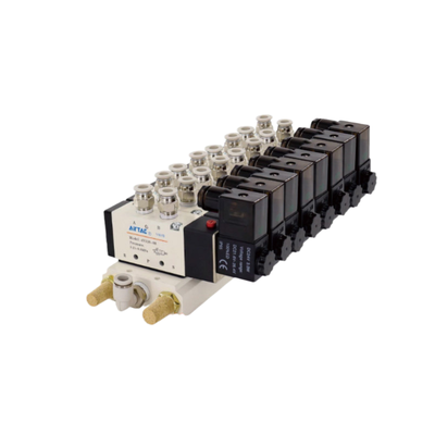 Kit de válvula solenoide de control neumático Airtac 4V310-08, 7 8 9 10 estaciones, isla de válvulas, función de anulación manual, múltiples opciones de voltaje para depuración de máquinas